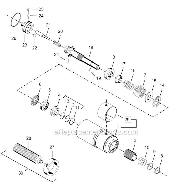 Page J Diagram and Parts List for 8RSAL-10BQ  Cleco Electric Drill