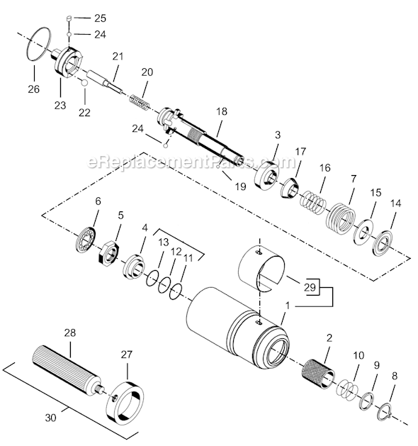 Page E Diagram and Parts List for 8RSAL-10BQ  Cleco Electric Drill
