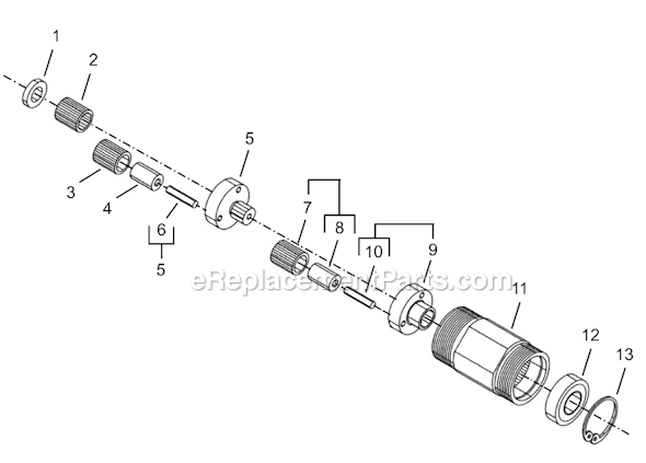 Page H Diagram and Parts List for 8RSAL-10BQ  Cleco Electric Drill