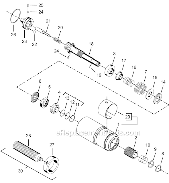 Page E Diagram and Parts List for 8RSAL-20BQ  Cleco Electric Drill
