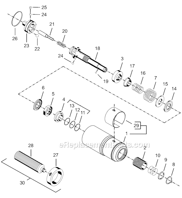 Page E Diagram and Parts List for 8RSAP-10BQ  Cleco Electric Drill