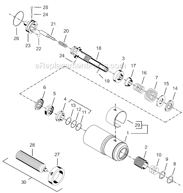 Page E Diagram and Parts List for 8RSAP-20BQ  Cleco Electric Drill
