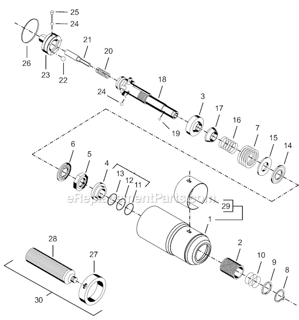 Page E Diagram and Parts List for 8RSAPT-10BQ  Cleco Electric Drill