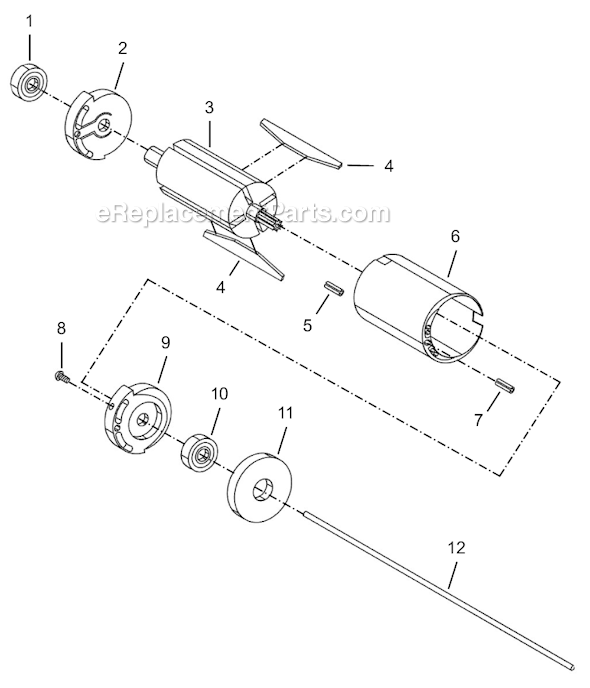 Page B Diagram and Parts List for 8RSAPT-7BQ  Cleco Electric Drill