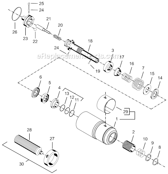 Page E Diagram and Parts List for 8RSAPT-7BQ  Cleco Electric Drill