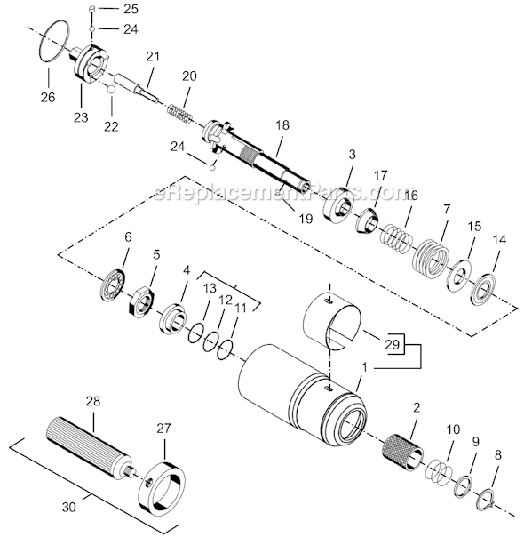 Page E Diagram and Parts List for 8RSATP-10BQ  Cleco Electric Drill