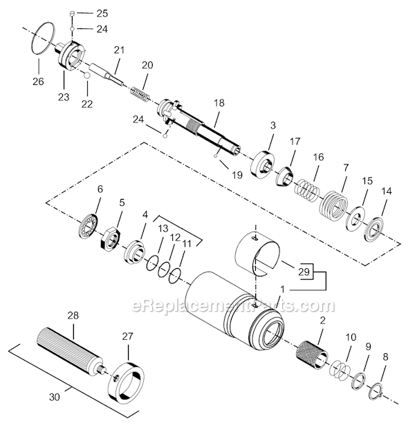 Page E Diagram and Parts List for 8RSATP-30BQ  Cleco Electric Drill