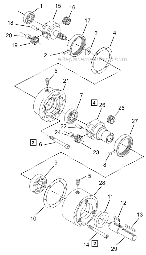 Page B Diagram and Parts List for A2R304M  Cleco Power Motor