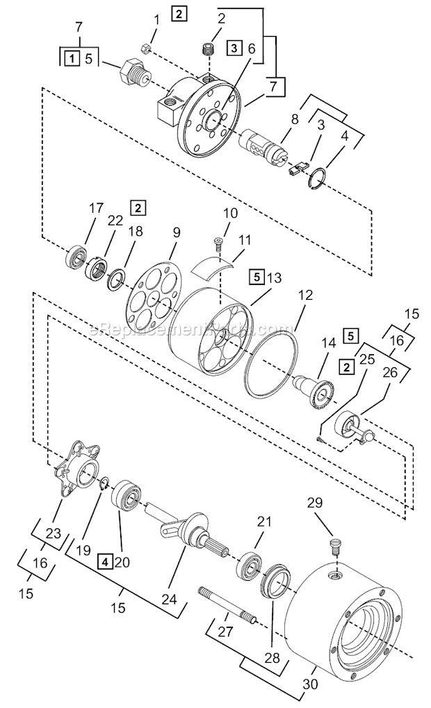 Page A Diagram and Parts List for A6R332M  Cleco Power Motor