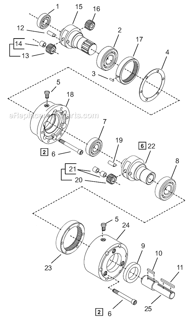 Page B Diagram and Parts List for A6R333M  Cleco Power Motor