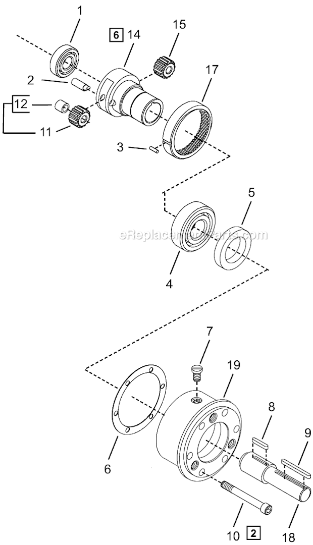 Page B Diagram and Parts List for A6R335M  Cleco Power Motor
