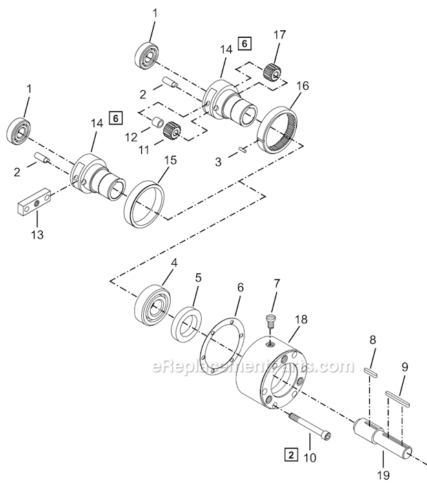 Page B Diagram and Parts List for B4R319M  Cleco Power Motor