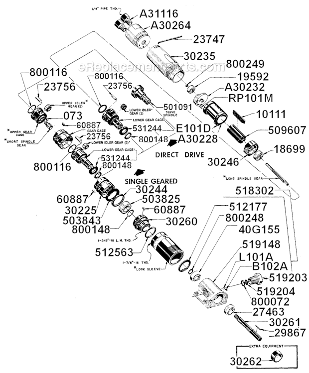 Page A Diagram and Parts List for C3R048M  Cleco Power Motor