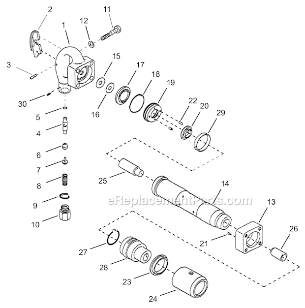 Page A Diagram and Parts List for CH4-30-RD-QC  Cleco Hammer