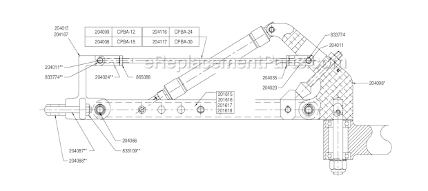 Page A Diagram and Parts List for CPBA-12-AH  Cleco Hoist & Winch