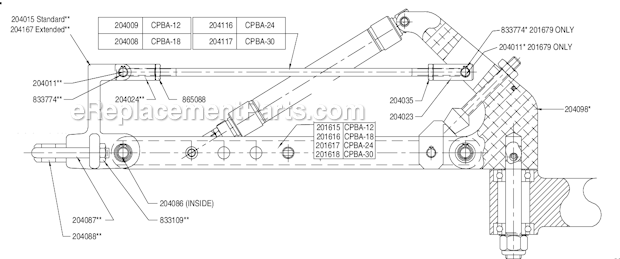 Page A Diagram and Parts List for CPBA-18-AH  Cleco Hoist & Winch