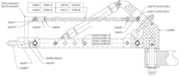 Page A Diagram and Parts List for CPBA-30-AH  Cleco Hoist & Winch