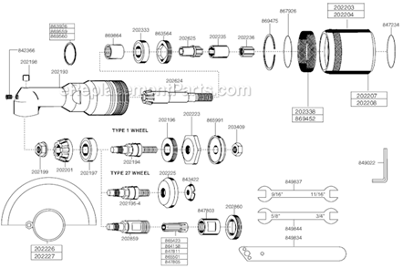 Page A Diagram and Parts List for 116GLSB-135A-D3T4  Cleco Angle Grinder