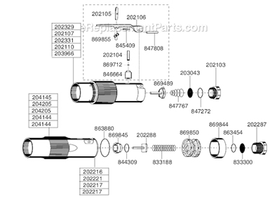 Page C Diagram and Parts List for 116GLSB-135A-D3T4  Cleco Angle Grinder