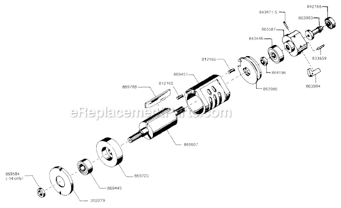 Page B Diagram and Parts List for 135DPV-14B-51  Cleco Drill