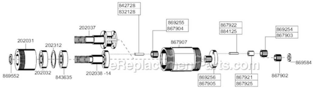 Page A Diagram and Parts List for 135DPV-7B-43  Cleco Drill