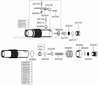 Page C Diagram and Parts List for 136GEL-240-P3T  Cleco Angle Grinder