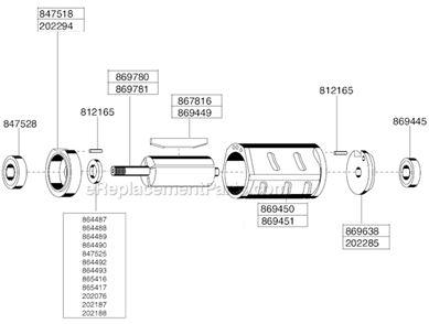 Page B Diagram and Parts List for 136GLF-115A-D3T4  Cleco Angle Grinder