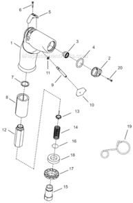 Page A Diagram and Parts List for 14PTS03Q  Cleco Ratchet