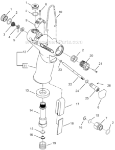 Page A Diagram and Parts List for 14TTS04Q  Cleco Ratchet