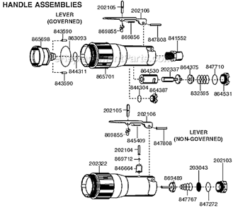 Handle Assemblies Diagram and Parts List for 15GELC-120-P5T  Cleco Angle Grinder