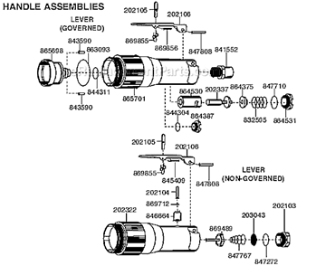 Handle Assemblies Diagram and Parts List for 15GELC-140-P4T  Cleco Angle Grinder