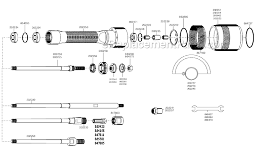 Page A Diagram and Parts List for 15GELC-180-P5T  Cleco Angle Grinder