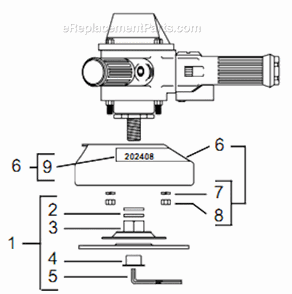 Page D Diagram and Parts List for 1760BVL-09  Cleco Angle Grinder