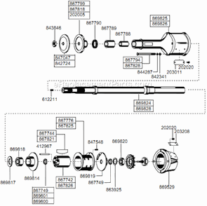 Part Location Diagram of 867825 Cleco Cylinder