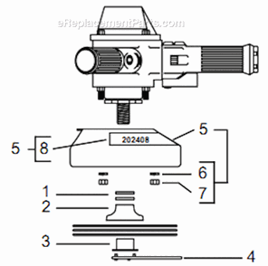 Page E Diagram and Parts List for 1960BVL-09  Cleco Angle Grinder
