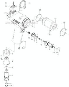 Page A Diagram and Parts List for 20PTHD75Q  Cleco Ratchet