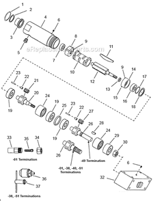 Page A Diagram and Parts List for 21M1000  Cleco Power Motor