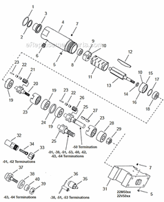 Page A Diagram and Parts List for 22M5040  Cleco Power Motor