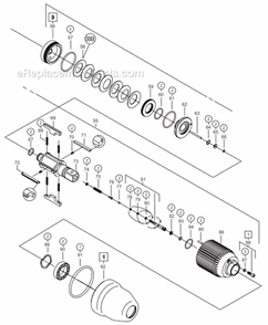 Page B Diagram and Parts List for 250PTHFC226  Cleco Ratchet