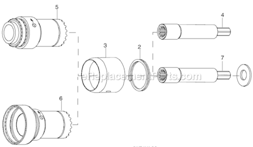 Page B Diagram and Parts List for 34RAA53F2MI00  Cleco Ratchet