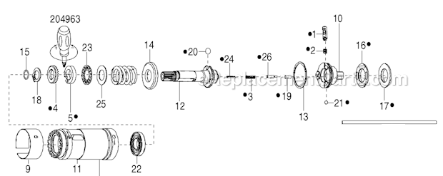 Page E Diagram and Parts List for 34RAA53H3MGFM5  Cleco Ratchet