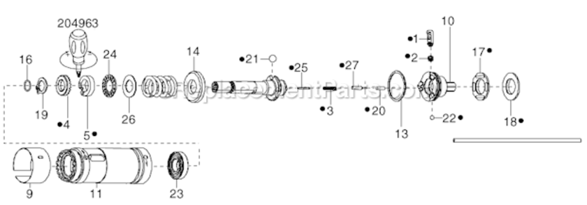 Page E Diagram and Parts List for 34RAA67F3MI00  Cleco Ratchet