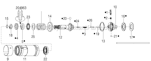 Page E Diagram and Parts List for 34RAA67H3MIFMA  Cleco Ratchet