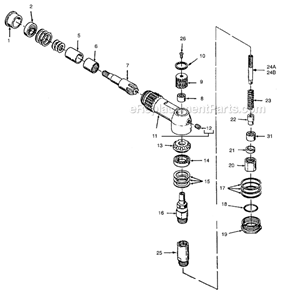 Page A Diagram and Parts List for 34RAS103H3MOFMD  Cleco Ratchet