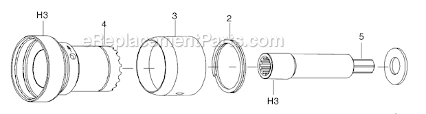 Page B Diagram and Parts List for 34RAS103H3MOFMD  Cleco Ratchet