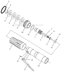 Page A Diagram and Parts List for 34RAS36AX3  Cleco Ratchet