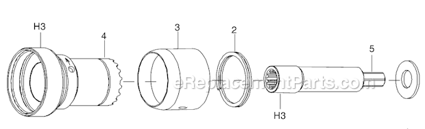 Page B Diagram and Parts List for 34RAS58H3MGFM5  Cleco Ratchet