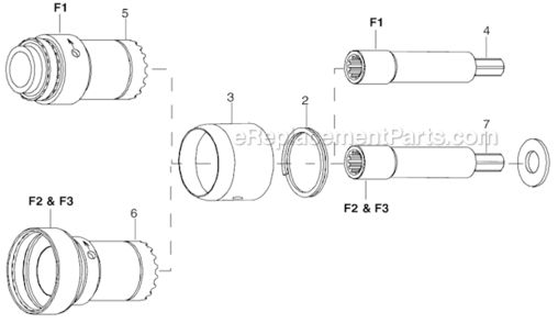 Page B Diagram and Parts List for 34RAS73F3MI00  Cleco Ratchet