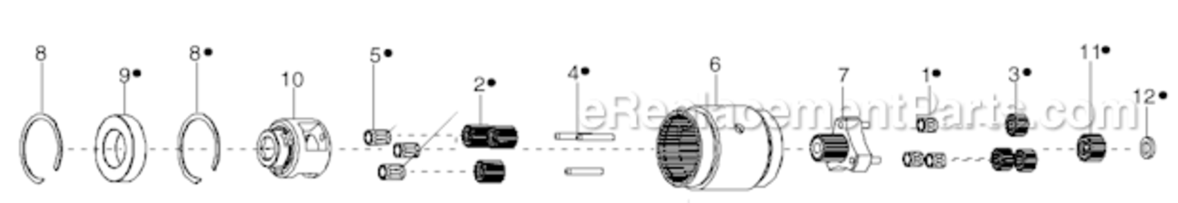 Page B Diagram and Parts List for 34RCS29D3MG01  Cleco Ratchet