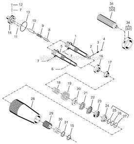 Page D Diagram and Parts List for 35RSAP-7Q  Cleco Electric Drill